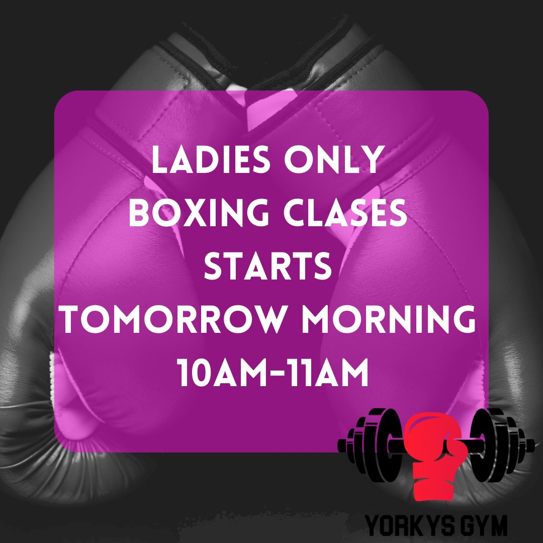 YorkysGymSW17's tweet photo. Ladies only boxing class is in da house at Yorkys Gym we kick things off tomorrow morning at 10am-11am

Come on over and join @carolb456. Get fit and learn a new skill. All levels are welcome.

1st Class is FREE, £8 for non-members thereafter and £6 for members thereafter. https://t.co/plGE6Wp5vg