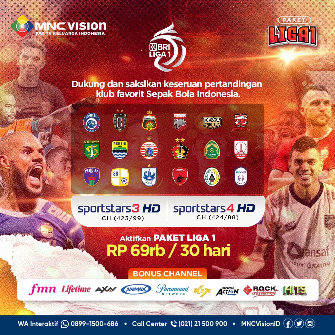 MNCVisionID's tweet photo. ⚽️PAKET LIGA 1 SIAP TEMANI PENGGILA BOLA⚽️
Keluarga Vision, siap menonton semua pertandingan di BRI Liga 1? Tim manakah yang menjadi unggulanmu?🧐
Yuk aktifkan paket LIGA 1 untuk dukung tim jagoanmu & saksikan keseruan aksi mereka di BRI Liga 1⚽️
#MNCVision #BRILIGA1 #Liga1 https://t.co/InP0Slk5hP
