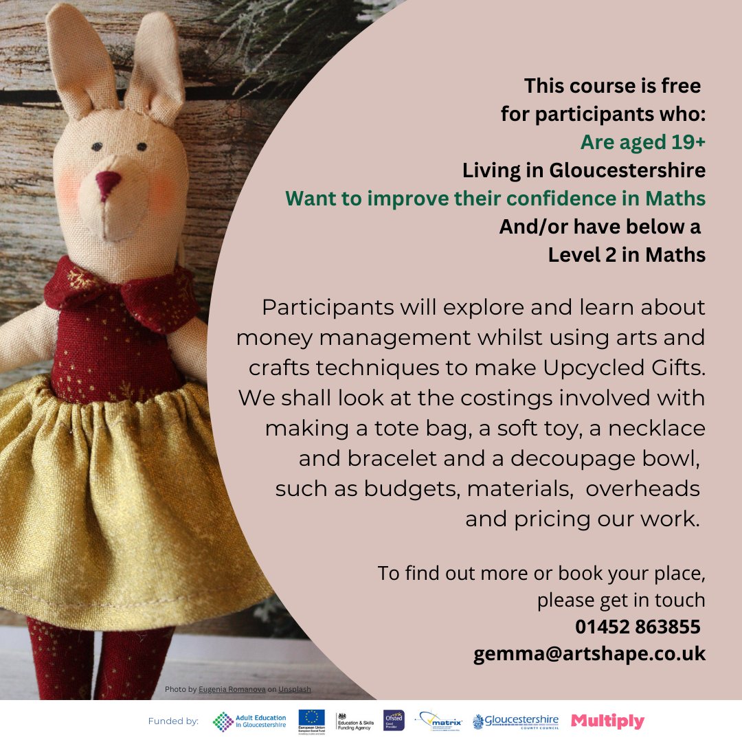 ArtShape's tweet photo. Learn about money management while using arts and crafts techniques to make Upcycled Gifts
Book your place: 01452 863855 / gemma@artshape.co.uk
#upcycle #upcycledgifts #repurpose #reuse #repurposedgifts #improvemaths #mathsskills #newskills #budgeting #budgetingtips https://t.co/wr1NrJoRZb