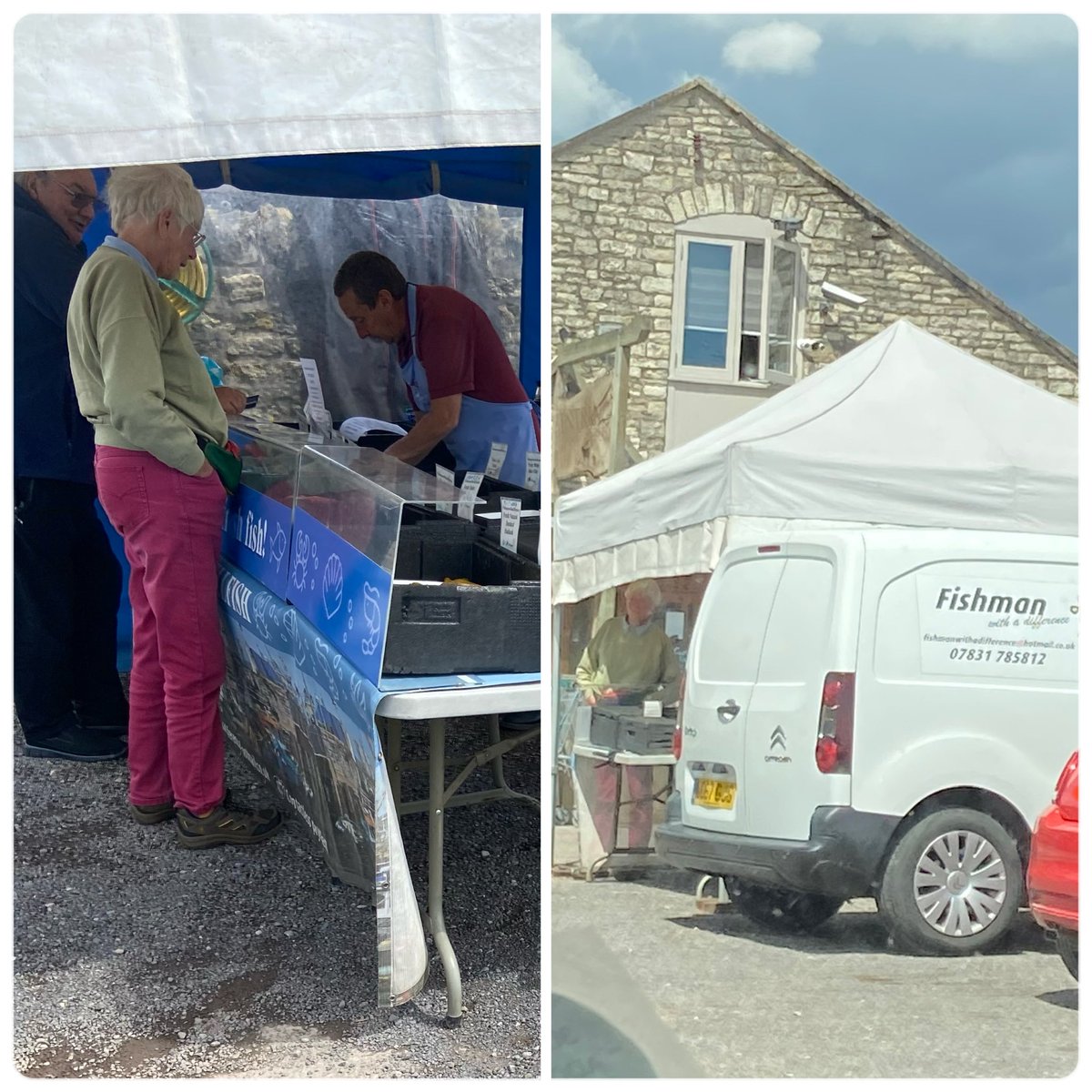 The great bit about delivering my produce to <a href="/Newtonfarmfoods/">Newtonfarmfoods</a> on a Wednesday is that <a href="/steveharvey460/">steve harvey</a> Fishman with a Difference is there (until 4pm). 
I’m lucky enough to be opposite him at Keynsham Farmer’s market this coming Saturday too (9-1pm).
