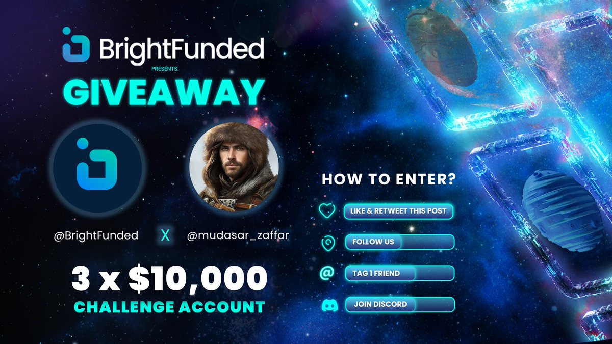 🎁Giveaway Time🎁
💵 3x $10k for grab
⤵️To Enter
       Follow
✅ <a href="/BrightFunded/">BrightFunded</a>
✅ @mudasar_zaffar
💚Like and RT
🏷️Tag 2 Friends
✅Join Discord
discord.gg/brightfunded