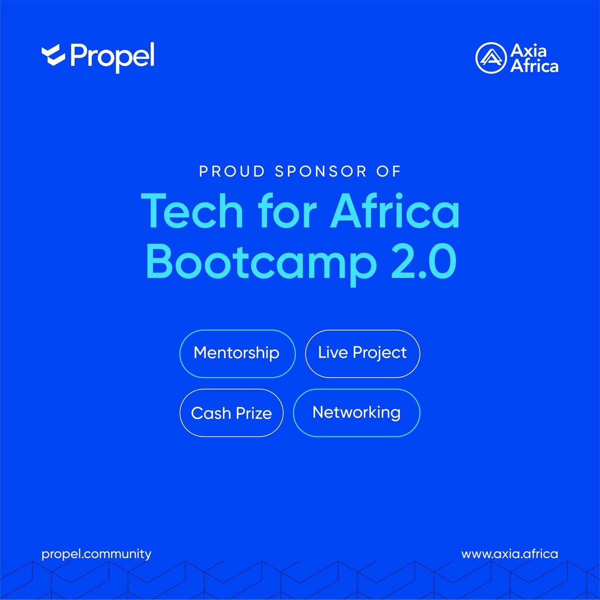 WithPropel's tweet photo. Propel is proudly backing @axiaafrica’s second edition of "Tech for Africa"!
As one of our partner communities, we’re excited to contribute to fuelling innovation and progress across Africa.
#GrowWithPropel #AxiaAfrica https://t.co/kHnmb2GMDt