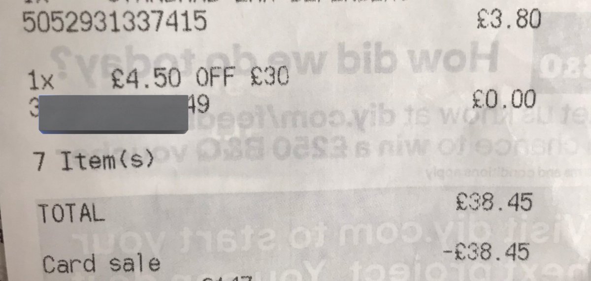Olivers125's tweet photo. @BandQ accidentally used my voucher while purchasing something that had a promotional offer on. So didn’t get to use it. Will it still work if it didn’t take the money off if I go in and buy more stuff? https://t.co/ndwfwhAUGF