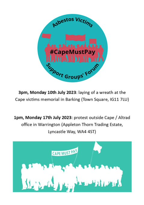 The Asbestos Forum and #AltradCape have had constructive negotiations over a £10 million research fund.  Unfortunately, this has achieved little movement and we have no alternative but to campaign once again.  Please support us if you can.