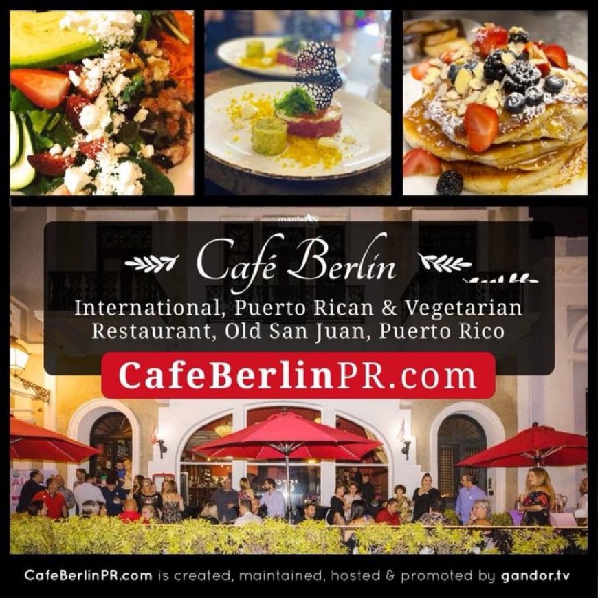 Café Berlin specializes in local Puerto Rican &amp; international cuisine; vegan &amp; vegetarian, with gluten free options. CafeBerlinPR.com. 
#PuertoRico #Foodies