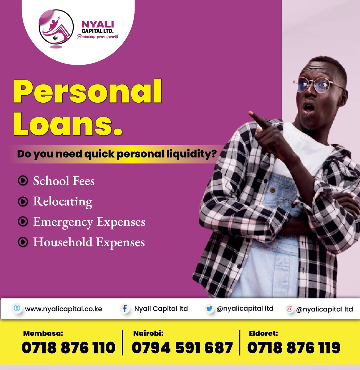 Personal Loans!

We have thought of you and your need for quick liquidity. We understand the hustle of balancing between your comfort and dignity Vs getting things done when you need them done. Transfer the hustle to us, just reach out to us for a personal loan within 24 hours.