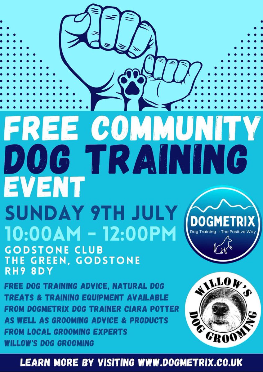 GodstoneClub's tweet photo. Free Dog training and Grooming Advice !

#surreydogs #godstone #dogs #dogtraining #doggrooming @SurreyLife @WhatsOnSurrey @LoveGodstone @LoveReigate @loveoxted #doglovers #coffeebar #socialclub #dogfriendly https://t.co/KaxJQMRpka