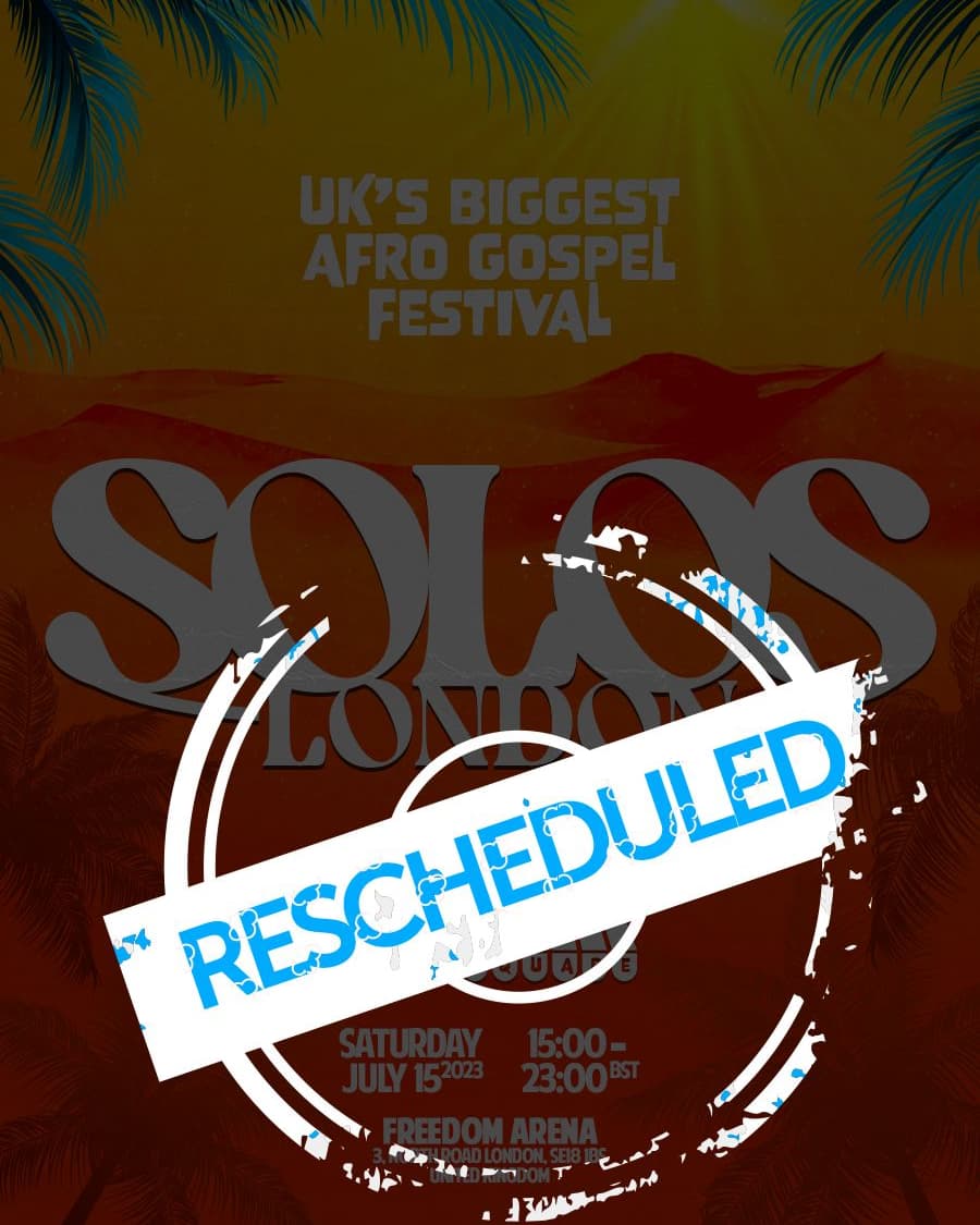 We've got some update.

Solos London 2023 has been rescheduled. This is due to some circumstances beyond our control.

We know you're really looking forward to the event so we're working towards making that day unforgettable for you.

More details will come as we go on.