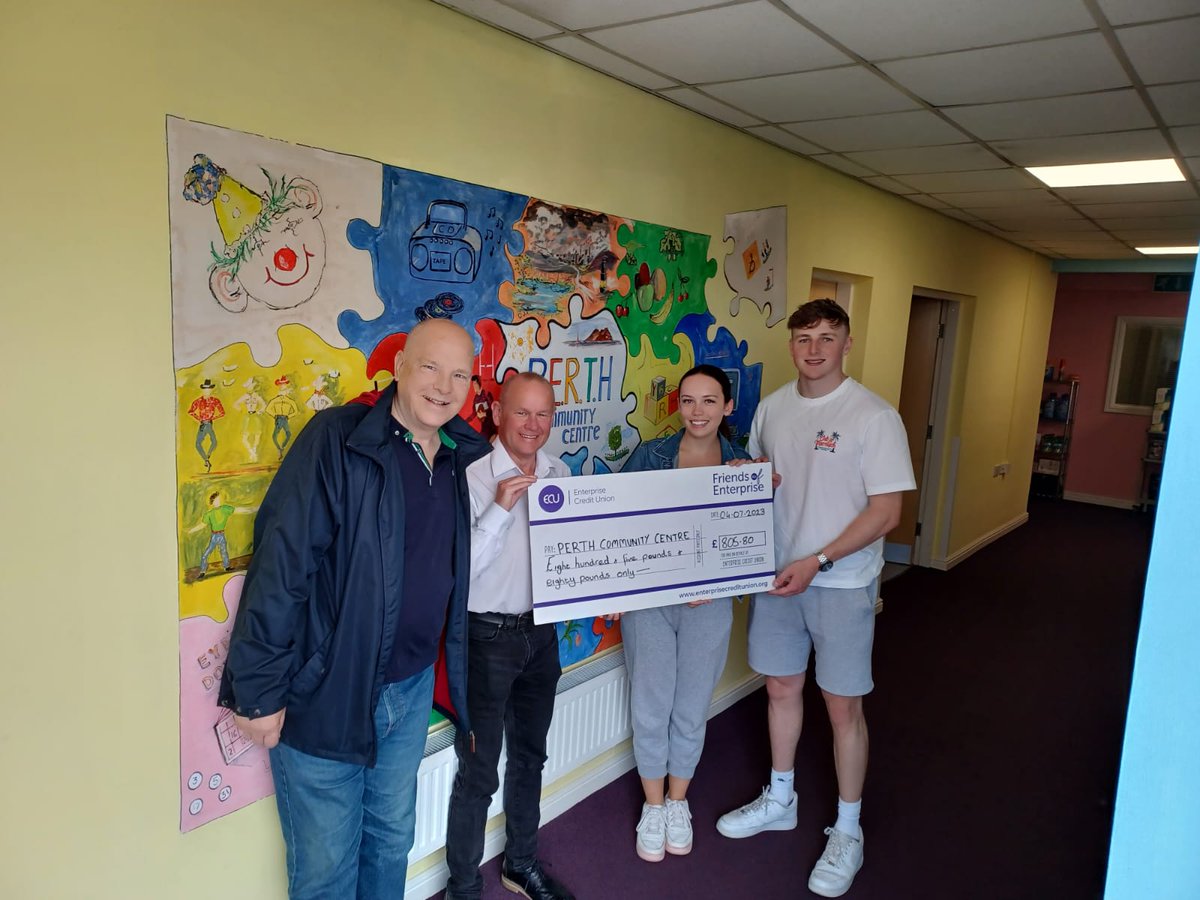 EnterpriseCU's tweet photo. We took a trip down to @perthccthatto in St Helens to donate funds from the Friends of Enterprise Lottery!🎉 

Thank you to everyone who has entered, your contributions make a huge difference to community groups💜 

https://t.co/NnXdHi1U1r https://t.co/UXjhc3UK3t