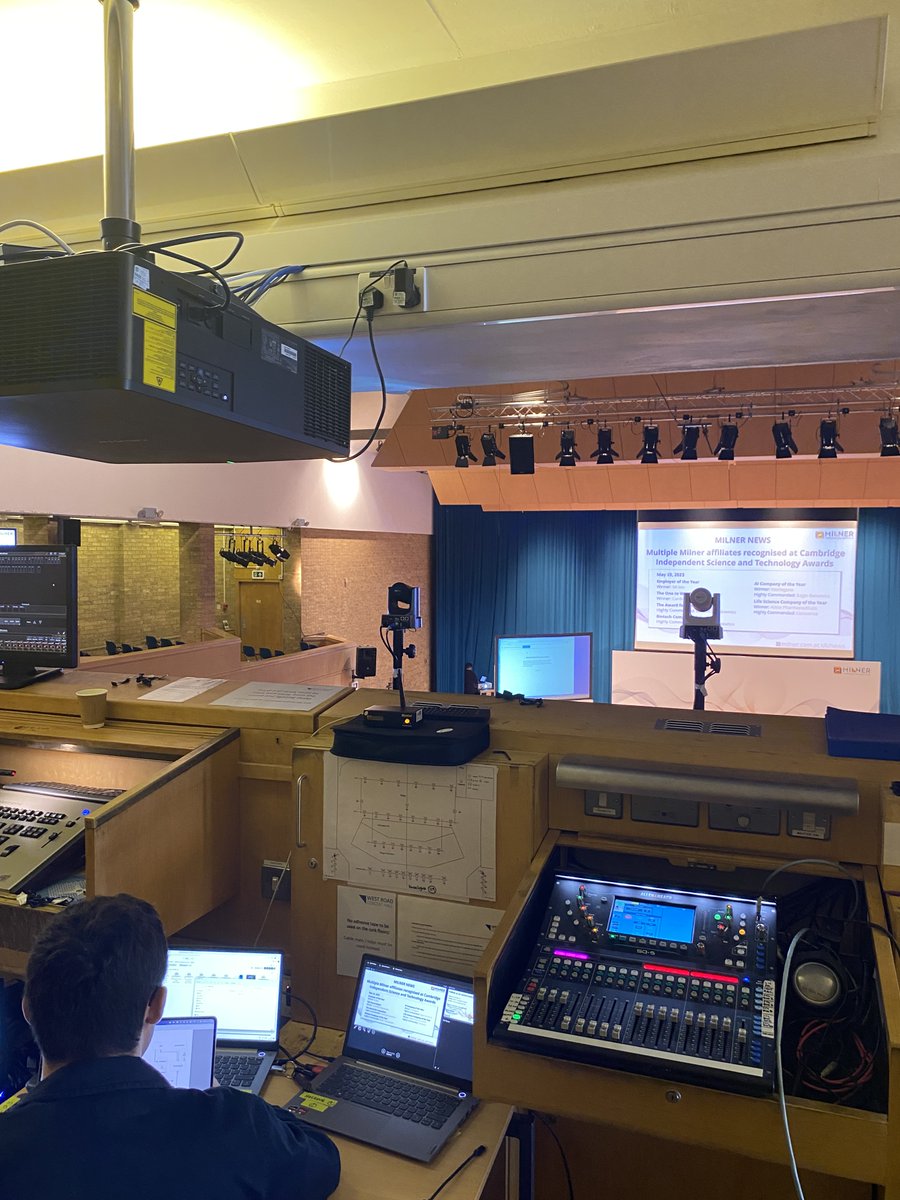 We're poised and ready for the <a href="/TheMilnerInst/">Milner Therapeutics Institute</a> Milner Symposium 2023 at <a href="/WestRoadCH/">West Road Concert Hall</a>. Proud be working on this event for another year! #MilnerSymp23 #audiovisual #events