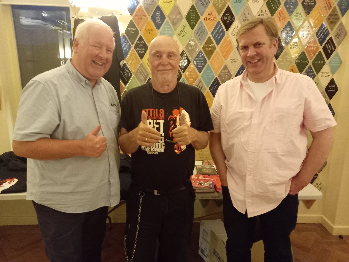 Us with <a href="/atilatstokbroka/">attilathestockbroker</a> following his outstanding performance <a href="/LedburyPoetry/">Ledbury Poetry</a> last night.
#lpf23 #butlerandsweatman #sponsorship #punk