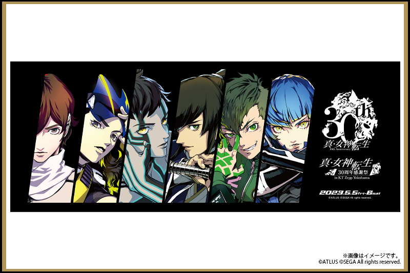 真・女神転生 メガテン グッズ 30周年感謝祭 イベント フェイスタオル 人修羅 メガテン30周年感謝祭 ＼再販中グッズ紹介③／ オンライン配信を記念し