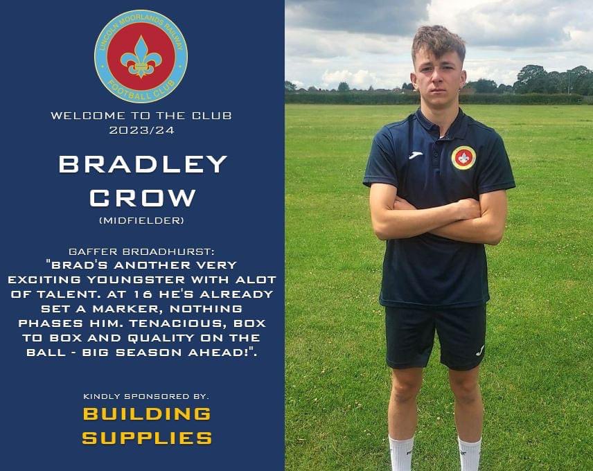 LMRAFC's tweet photo. New Signing for 23/24 ✍🏻

We're delighted that youngster @BradCrow07 has committed for the season 👌🏻

Thanks to Building Supplies for sponsoring Brad this season 💙

#LMRAFC https://t.co/LLkztRZqWL