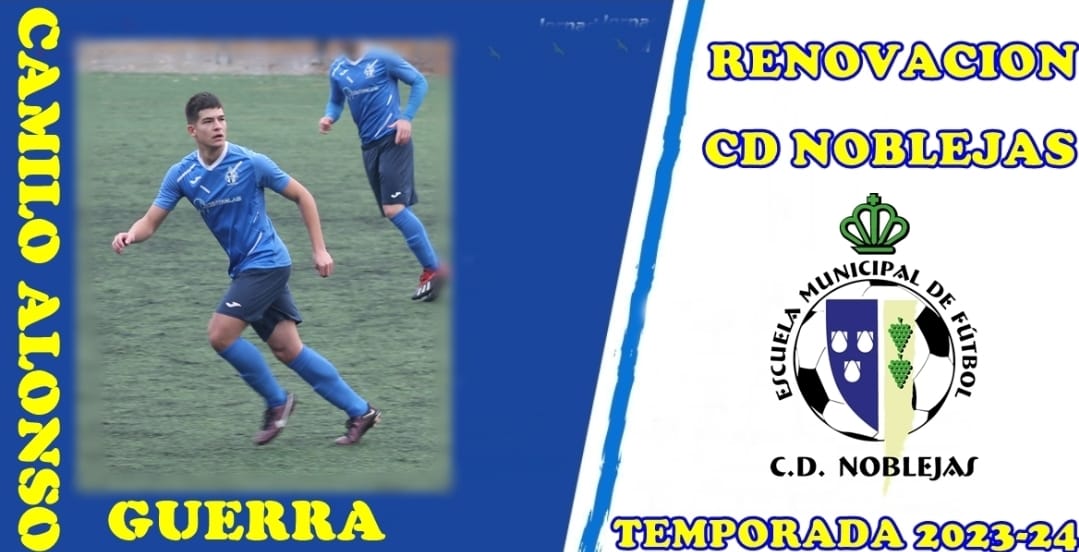 CDNoblejas's tweet photo. RENOVACIÓN: Camilo Alonso Guerra
Central polivalente, buen desplazamiento, gran rematador de cabeza, y aunque no ha tenido muchos minutos en la.anterior temporada es un jugador que siempre está ahí para cuando se le necesita.
#LlegoNuestroMomento #vamosnoblejas https://t.co/v61VtWc4ej