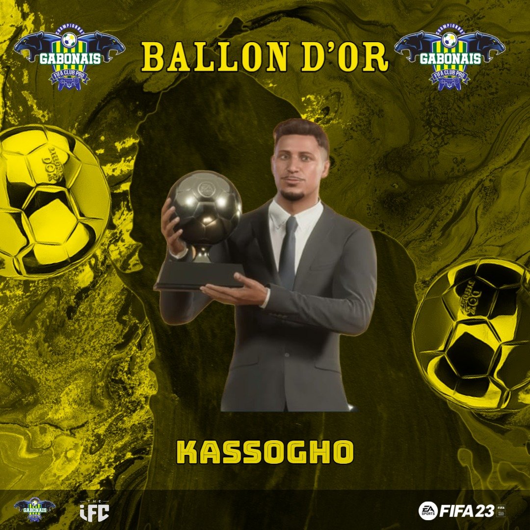 ECG_Gabon's tweet photo. 🚨 LE BALLON D'OR🚨
Le meilleur buteur, le meilleur attaquant, vainqueur de la #Gabao_Cup n'est autre que @KAssogho de #Genesis_CF

 Félicitations à toi champion 🔥🌟🎊🎉🎉 !!!
#Club_Pro #11vs11 https://t.co/DTZ47Gzhtz