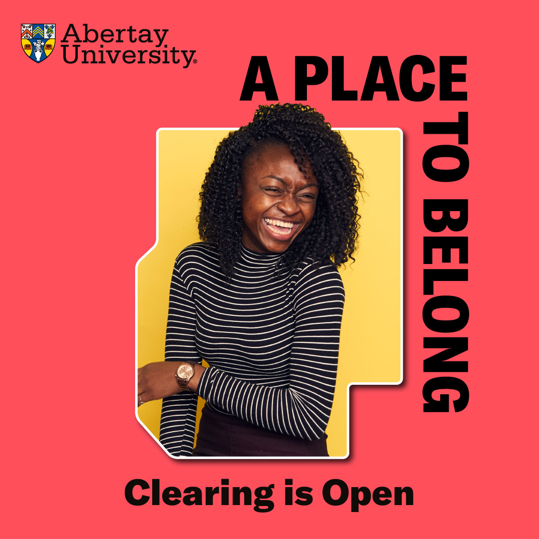 📢 Clearing is now OPEN! 📢 We'd love to welcome you to Abertay! ✨ Read more about Clearing and the courses we have on offer here 👉 abertay.co/CLEARING #BeAbertay #Clearing