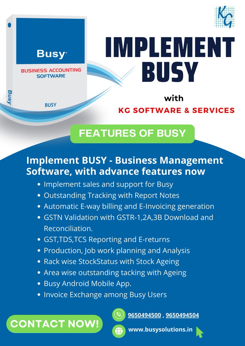 kg_softwares's tweet photo. Implement Busy with
KG Softwares & Services✔✔
#kgsoftwareservices #kgsoftware #busysoftwares #busysolutions #busyaccountingsoftware #busy #implementation #UnRivalledThalapathyVIJAY #Accounting #HarrierSafariWithADAS #postoftheday https://t.co/tHxr1YX0wO