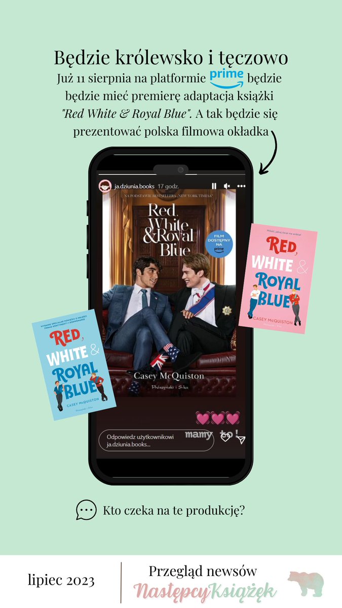 nastepcyksiazek's tweet photo. ❗#przeglądnewsów ❗
Lubisz okładki filmowe? Może ta Cię zainteresuje🤔
#TwitteroweKsiazkary #redwhiteandroyalblue #zapowiedzi #booktwt #proszynski #CaseyMcQuiston #nastepcyksiazek https://t.co/gpdX4BxhbB