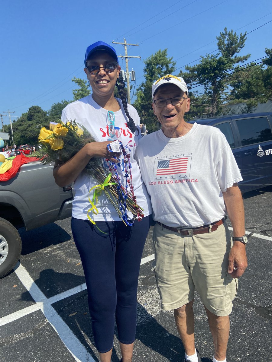 Got to meet the WVU Legend Georgeann Wells at the Columbus Northland 4th of July parade where she was Parade Marshall