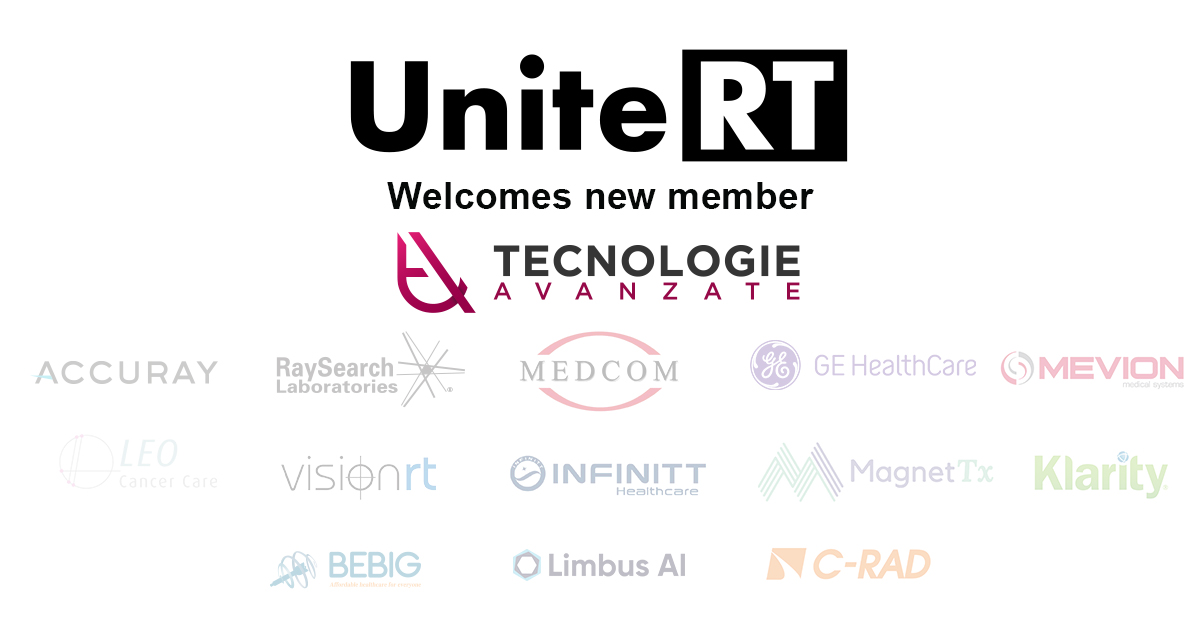 Unite_RT's tweet photo. We are pleased to welcome TECNOLOGIE AVANZATE to the collaboration of technology vendors prioritizing patient needs by promoting best-in-class, interoperable RT solutions. #UniteRT https://t.co/NkGmiqrQnz
