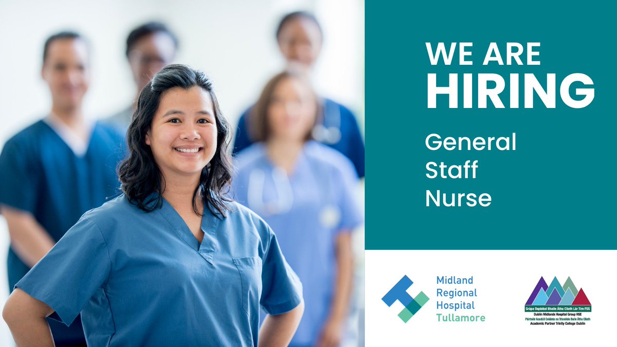 HSE Dublin and Midlands (@hsedubmidlands) on Twitter photo #MRHTullamore is currently hiring for the position of Staff Nurse (General)
Apply Here: bit.ly/3NvAGzI
Closing Date: 01/08/2023
#jobfairy #vacancies #DMHGJobs #nursing #nursingjobs <a href="/TCD_SNM/">School of Nursing & Midwifery, TCD</a> <a href="/IADNAM1/">Irish Association Directors Nursing and Midwifery</a> <a href="/gorman_majella/">Majella Gorman</a> <a href="/b_louisea/">LouiseaB</a> #MRHTullamore is currently hiring for the position of Staff Nurse (General)
Apply Here: bit.ly/3NvAGzI
Closing Date: 01/08/2023
#jobfairy #vacancies #DMHGJobs #nursing #nursingjobs <a href="/TCD_SNM/">School of Nursing & Midwifery, TCD</a> <a href="/IADNAM1/">Irish Association Directors Nursing and Midwifery</a> <a href="/gorman_majella/">Majella Gorman</a> <a href="/b_louisea/">LouiseaB</a>