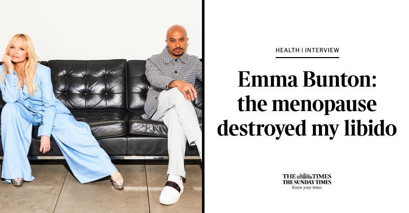 thetimes's tweet photo. Spice Girl Emma Bunton and her partner, Jade Jones, reveal how the menopause affected their relationship — and sex life