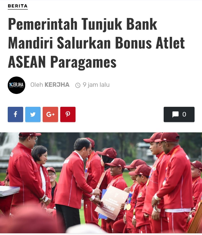 Pemerintah menunjuk Bank Mandiri sebagai bank penyalur bonus bagi para atlet ASEAN Paragames 2023.
kerjha.com/pemerintah-tun…