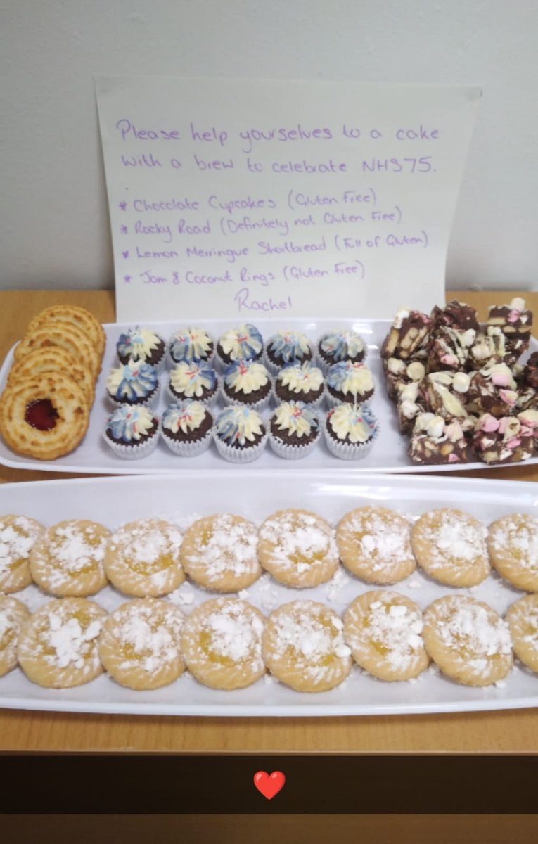ChftTissueV's tweet photo. What a lovely π₯° treat π on our corridor today from @EnhanceCareCHFT to mark #nhs75anniversary
#staffwellbeing #thepowerofcake https://t.co/NKiNSbELlv