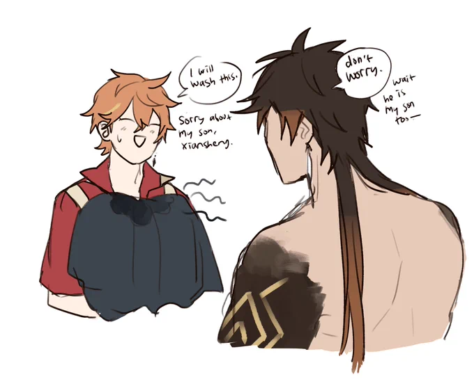 of course he peed on father's clothes