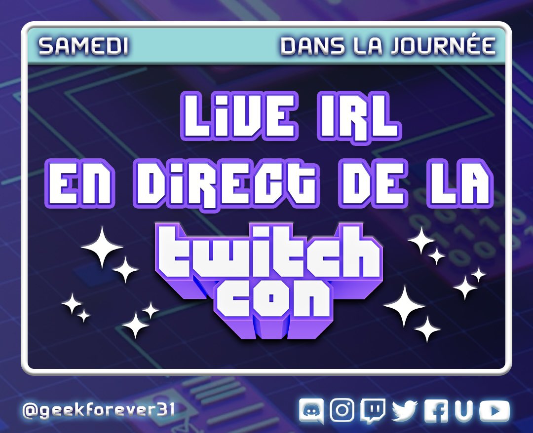 GeekForever31's tweet photo. On ce retrouve samedi 8 juillet à la #TwitchConParis Je ferai un live sur ma chaîne Twitch dans la journée regardais bien vos notifications 😉 
Hésitez pas à venir me faire un coucou j’ai rarement l’occasion de pouvoir venir sur Paris ! ✌️ https://t.co/NnRjmloii0