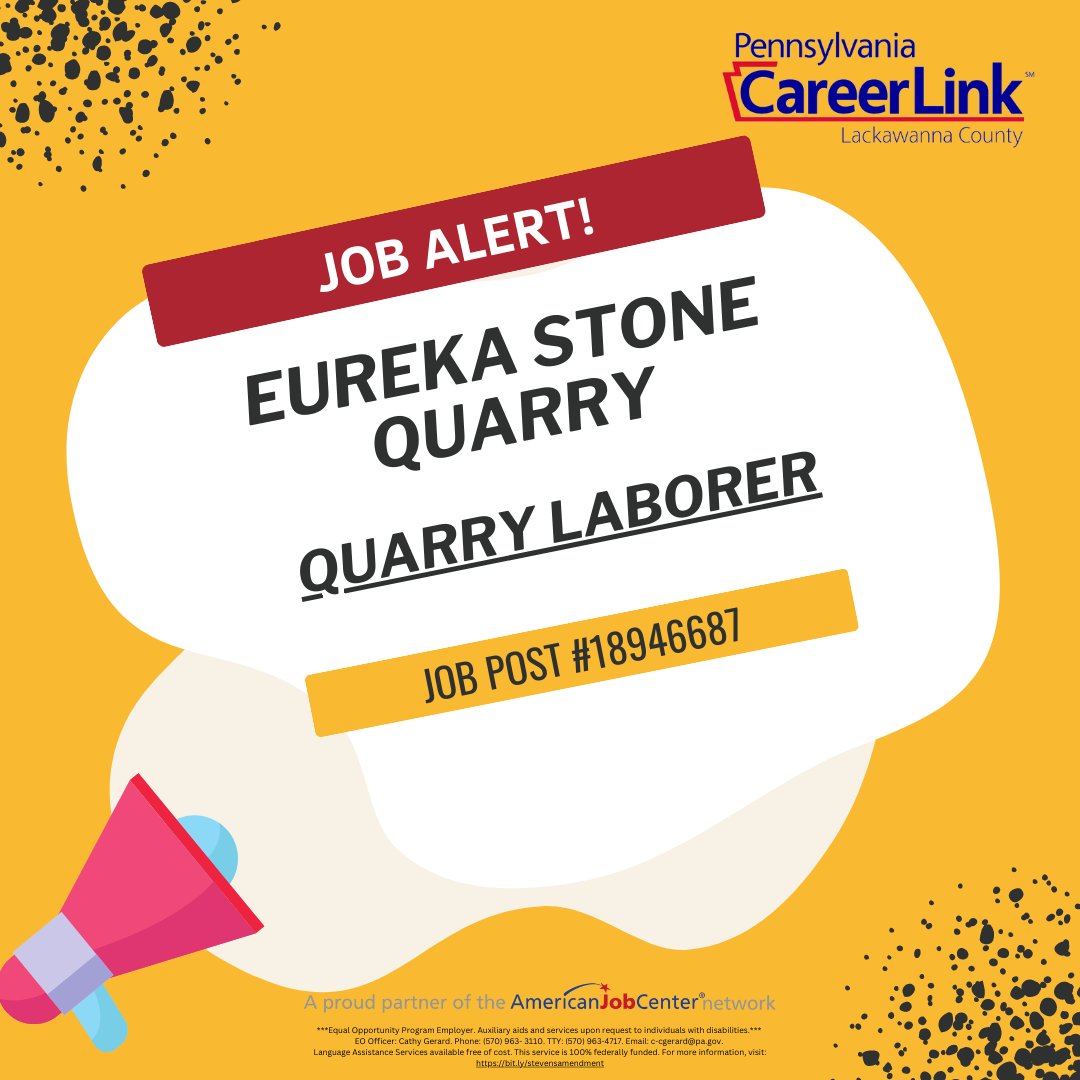 Eureka Stone Quarry is hiring for quarry laborer! Do you think this position is a good fit for you? Apply now!