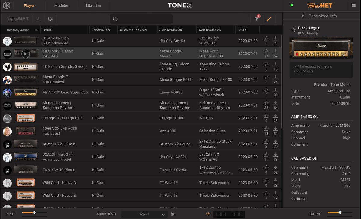 EruNiceday's tweet image. TONEX、Tone Modelが10,000を超えたとかでAmplitubeと併用すればもうかなりKEMPERに近づいでるので嬉しいのだけれど数が多くなってきたので「Good」と「DL数」それぞれでソート出来るよう改善して欲しい（切実） 
#TONEX #ToneNET
