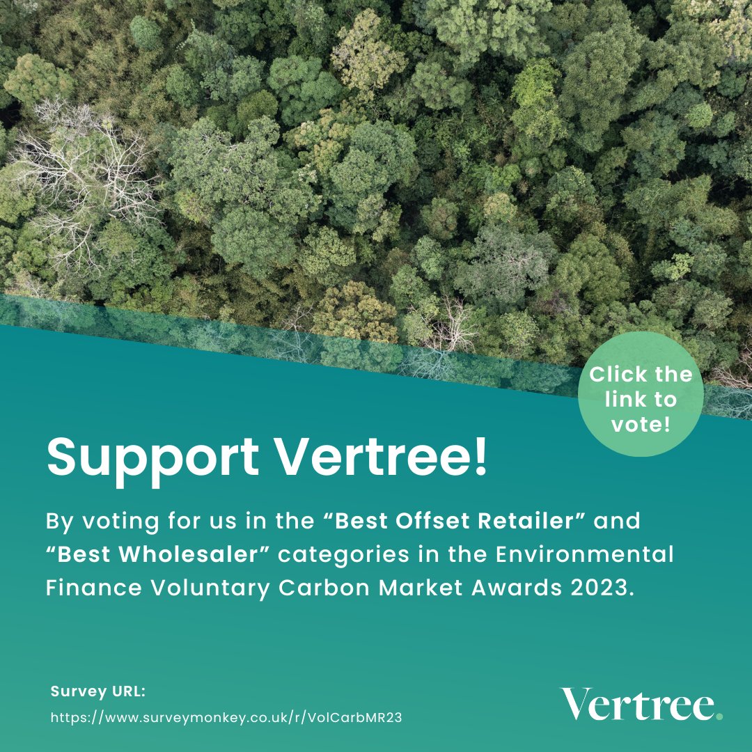 Voting is open for the 2023 Environmental Finance Voluntary Carbon Market Awards! Support our dedicated team by voting for us this year. Thank you! 

Voting only from external parties!
Vote here: lnkd.in/eYTKtvJW
#VoluntaryCarbonMarket #EnvironmentalFinance  #VCMR23