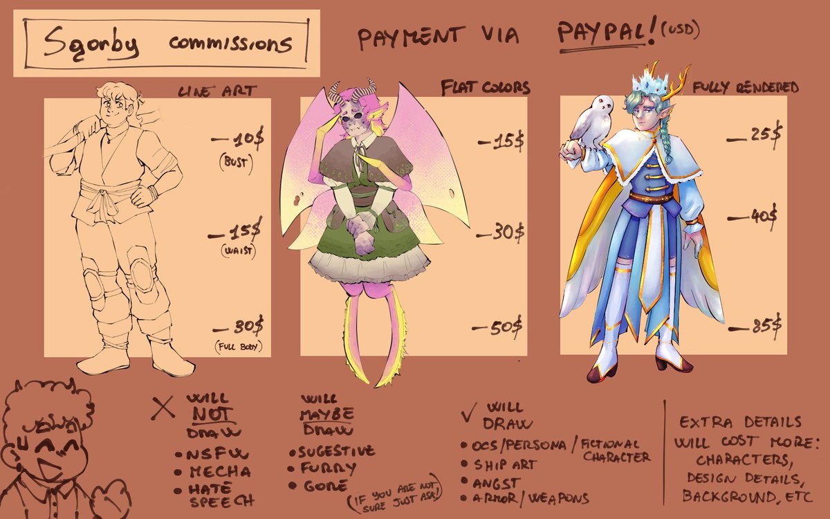 Sg0rby's tweet photo. - COMMISSION SHEET - 

don't be afraid to ask question or dm me! ^^ https://t.co/hDLWTewgYT