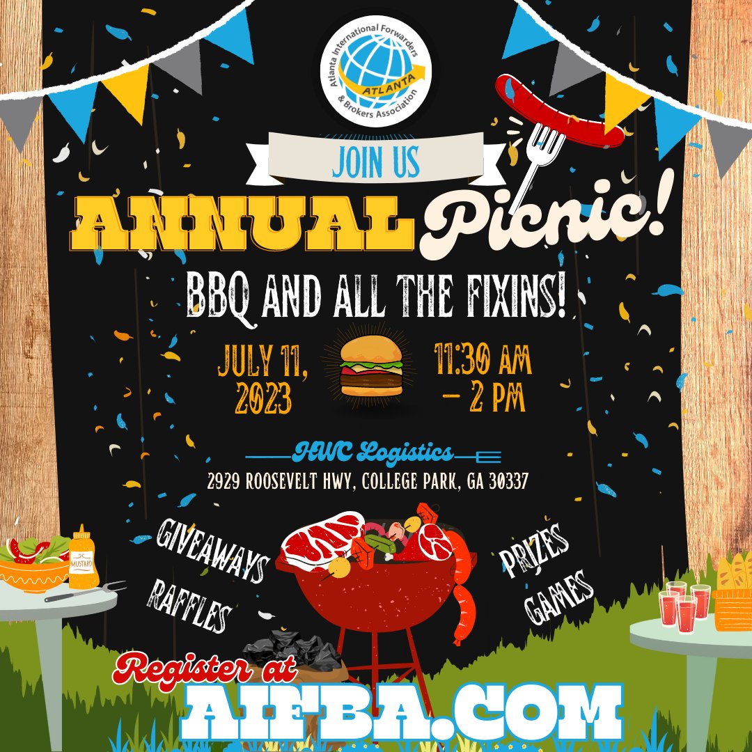 You're Invited to the AIFBA Annual Picnic

Join us on July 11th for giveaways, raffles, prizes, and games!  There will be plenty of BBQ and all the fixins!

Register at aifba.com
** SPONSORSHIPS ARE AVAILABLE **