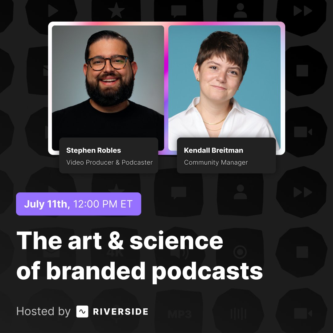 Biz fact of the day... 

Branded podcasts: 
1. Expand &amp; engage your audience
2. Build trust in your expertise
3. Creates owned media
4. Drives organic traffic
5. Creates high revenue potential

Learn how to create your own (&amp; make it a success): riverside.fm/webinars/the-a…