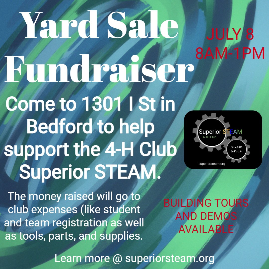 So nice...we're doing it twice! We're having another yard sale fundraiser at 1301 I St THIS SATURDAY 8am-1pm.
#morethanrobots #4HGrowsHere