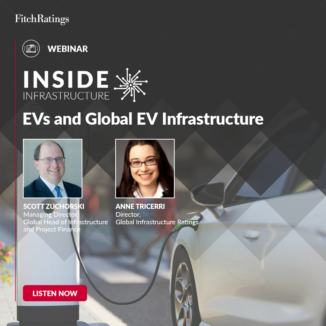 FitchRatings's tweet photo. In our 2nd episode of #InsideInfrastructure, Scott sits down with Anne Tricerri, a Director in US Infrastructure and Project Finance team, to discuss the #electricvehicle environment, and regional dynamics in EV infrastructure.
Listen now: https://t.co/Pjqb5s2QRh https://t.co/Ji6ecicaI7