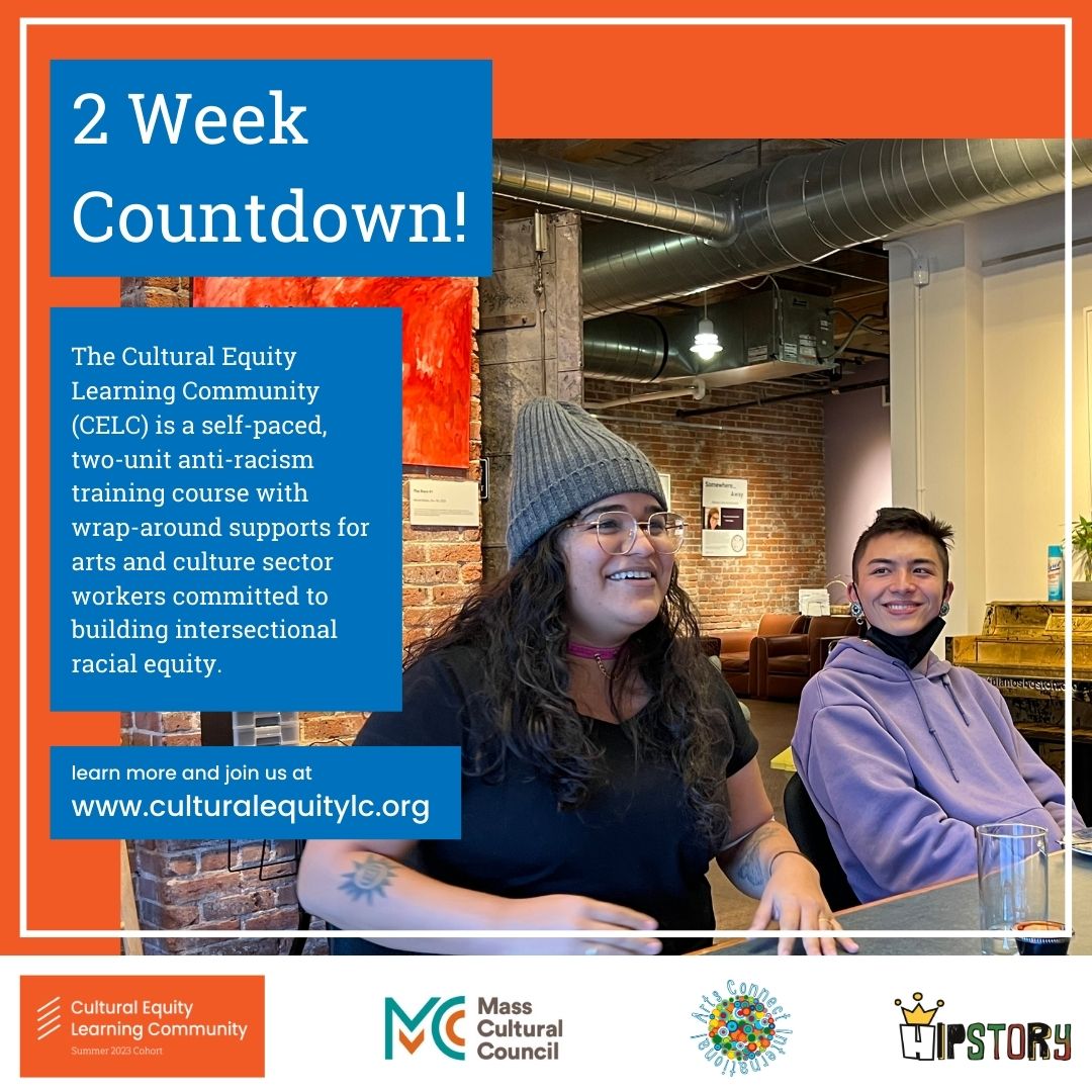 therecordcoTRC's tweet photo. Two weeks left to register for the #celc2023 built-in partnership between @ArtsConnectInt, @masscultural &amp; @thehipstory 

Register now through July 19: https://t.co/T5wjP9rCyG. https://t.co/hDcAWtItR6
