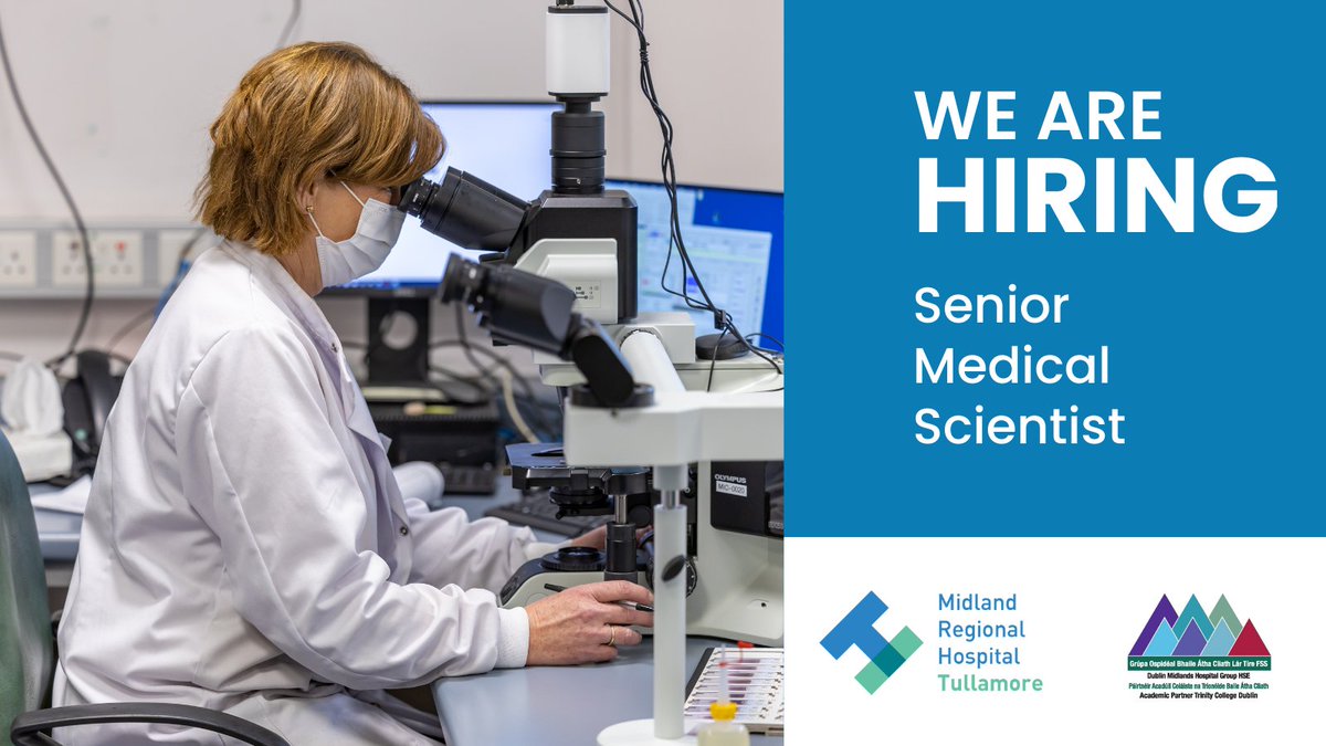 #MRHTullamore is currently hiring a Medical Scientist, Senior (Blood Transfusion-Quality)

Apply Here: bit.ly/3XEh7Ko

#jobfairy #vacancies #DMHGJobs <a href="/gorman_majella/">Majella Gorman</a>  <a href="/b_louisea/">LouiseaB</a>