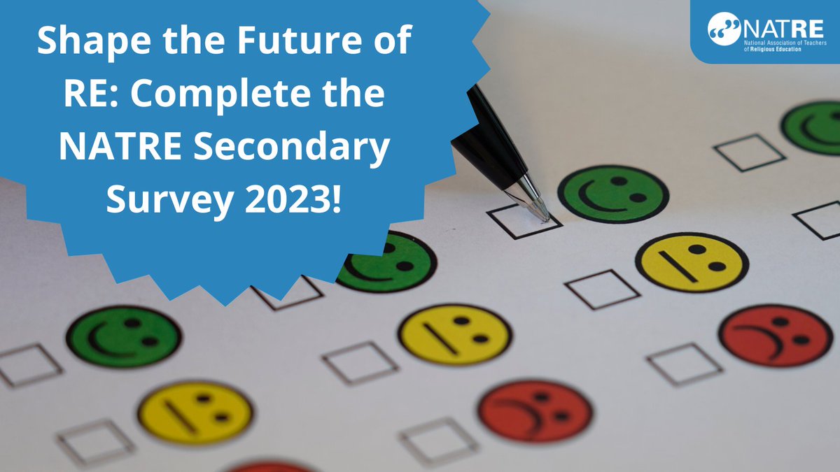 NATREupdate's tweet photo. 📢 Calling all secondary school educators! Your input is vital for the future of RE. Complete the NATRE Secondary Survey 2023 to support teachers and raise awareness of government policy impact. Deadline: July 31, 2023. Take the survey here: https://t.co/v6zwgQjJ4U https://t.co/gzoXwlTlQg