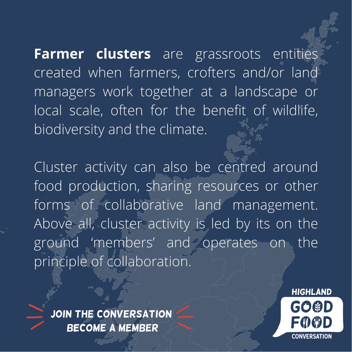 The Highland Good Food Partnership has been busy facilitating the publication of an exciting new report  “Collaboration at landscape scale: Farmer Clusters in Scotland Project Report” - Full report coming soon! Here is a wee introduction to the topic. #sustainablefoodplaces