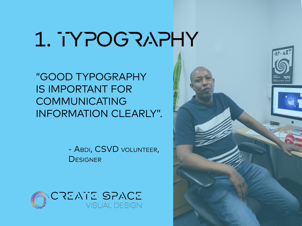 “Choice of typography is crucial. Good typography is important for communicating information clearly”.
#rulesofdesign #designtips #howtodesign #graphicdesign #createspace4mentalhealth #createspacevisualdesign #mentalhealthrecovery