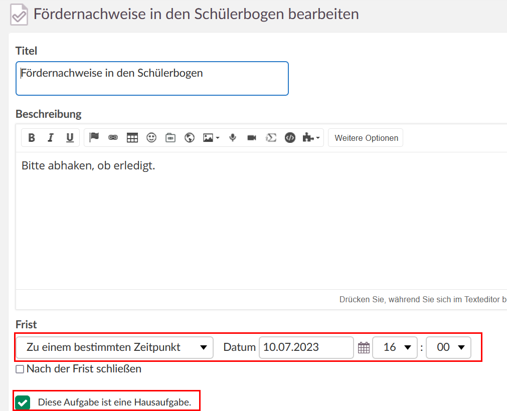 itslearning_de's tweet photo. Tipp zum Schuljahresende für Schulleitungsteams: Erstellen einer Checkliste im Lehrerzimmerkurs fürs Kollegium mit dem Element Aufgabe. So können Kolleg*innen für sich alle ToDos abhaken und Sie haben selbst eine Übersicht, dass alles läuft. #Schuljahreswechsel #itsCommunity https://t.co/pVkPalRF0N