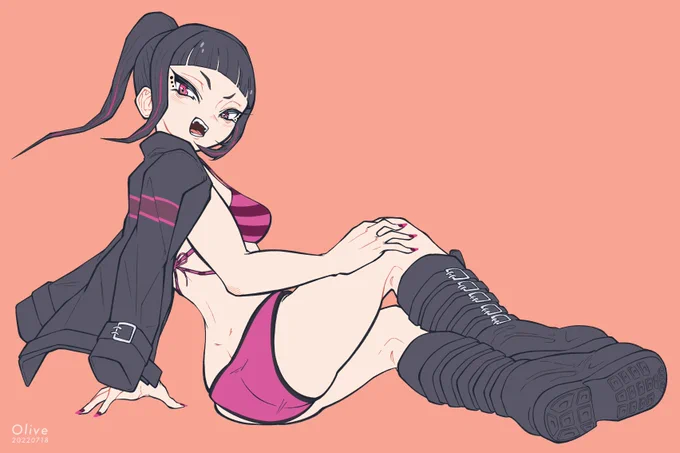 ポニテ水着ジュリちゃん。(再掲)#ビキニの日 