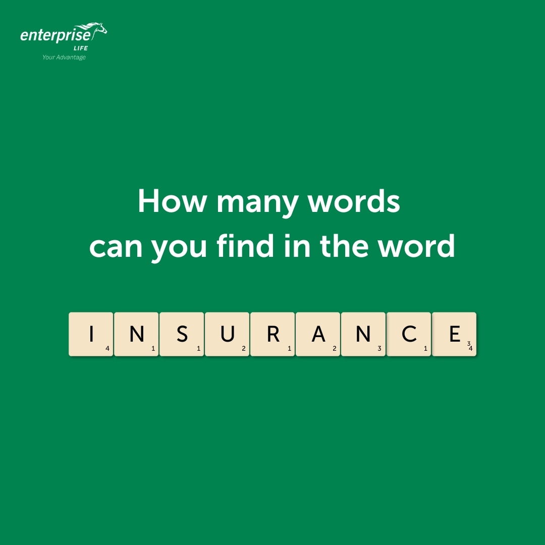 entlifenigeria's tweet photo. How many words can you get from INSURANCE? 

Let’s see them in the comment section. https://t.co/ykhePFY80U