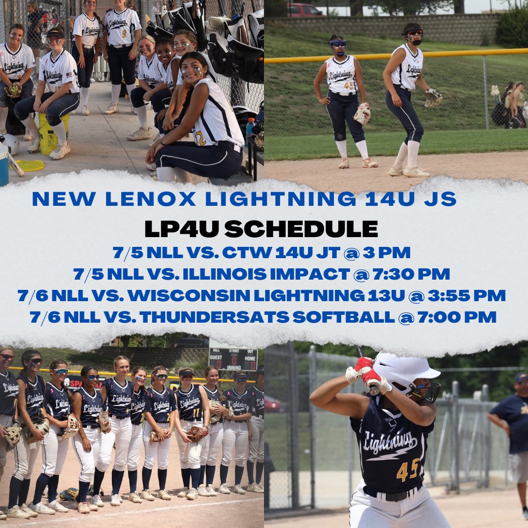 JayciAlba9's tweet photo. NLL is playing in the LP4U Stars and Stripes Tournament this weekend. We will be in Orland Park,IL. Follow us on Game Changer: New Lenox Lightning 08 JS ⚡️@AHS59erSoftball @BallStateSB @UIndySoftball @ButlerSoftball @CoachGJCary @IndianaSB @USISOFTBALL @IUPUISoftball https://t.co/UPMCrduHvV