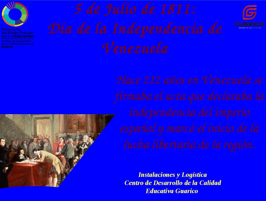 5 de Julio de 1811: Firma del Acta de la Independencia 

#IndependenciaDeLaPatria