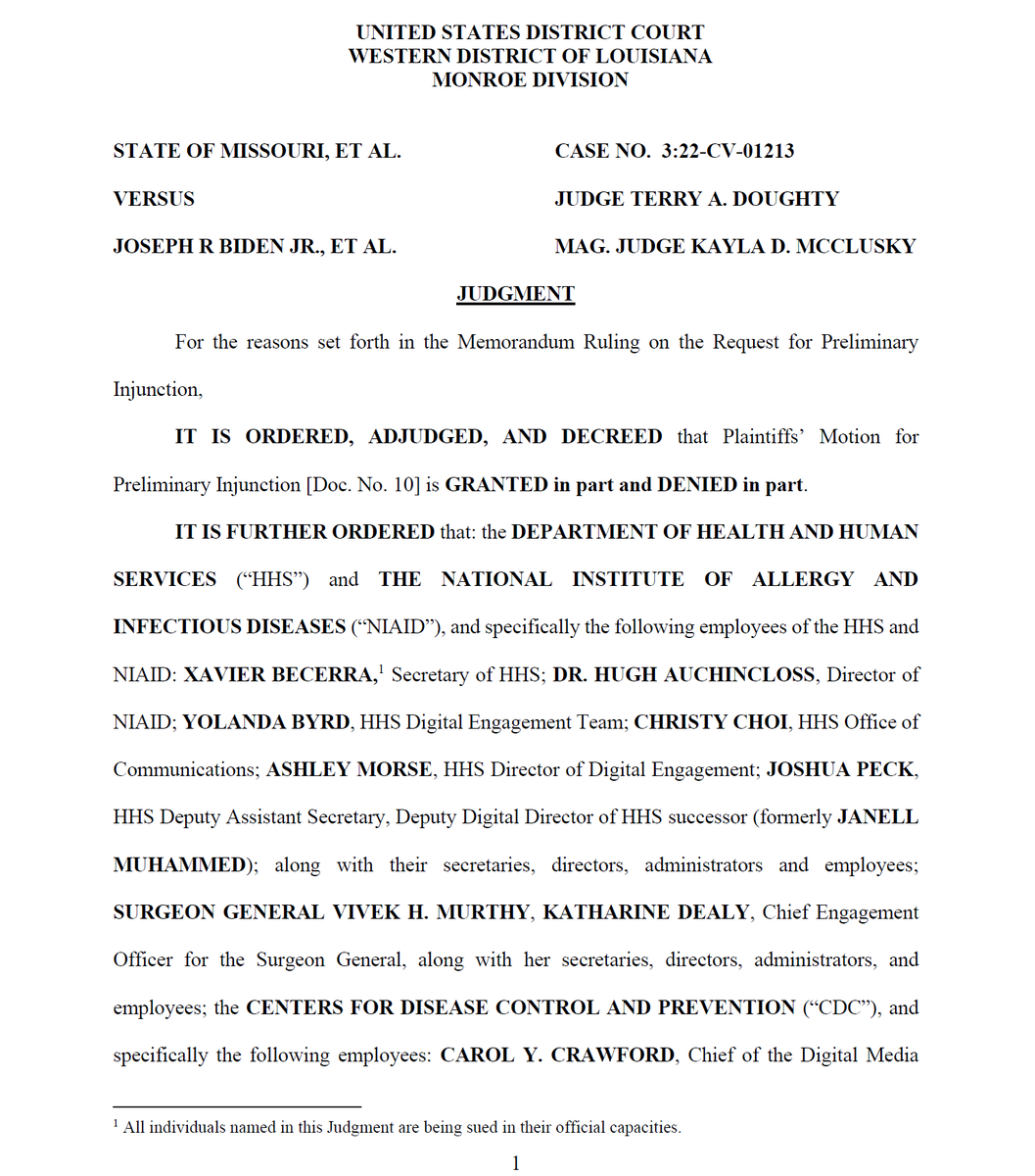 seanmdav's tweet photo. You have to see the whole list of names and everything the judge prevented to believe it. The scope of the government's illegal censorship conspiracy against the American people was truly massive. https://t.co/4XgFUWGpta