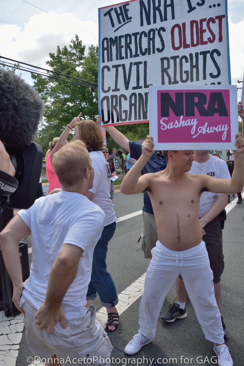 When the Pulse massacre happened I joined Gays Against Guns and danced shirtless outside of the NRA headquarters chanting “NRA SASHAY AWAY!”